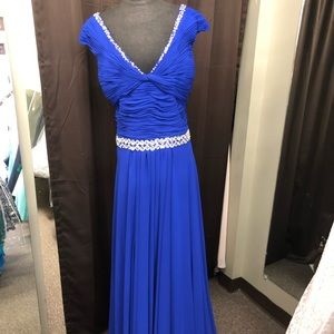 Lower priceRoyal Blue Formal Gown by Night Moves Size 32(very hard to find size)